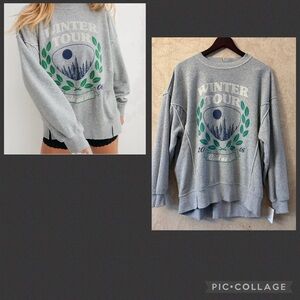 Aerie Winter Tour Graphic Sweatshirt - Light Gray